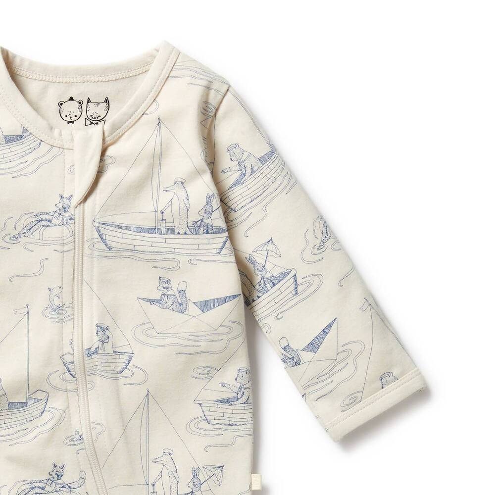 NEW WILSON + FRENCHY kid's organic jumpsuit in sail away - Picture 3 of 5
